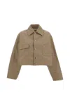 Plan C Blend Cotton Jacket In Brown