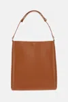Plan C Leather Shopper Bag With Adjustable Handle In Brown