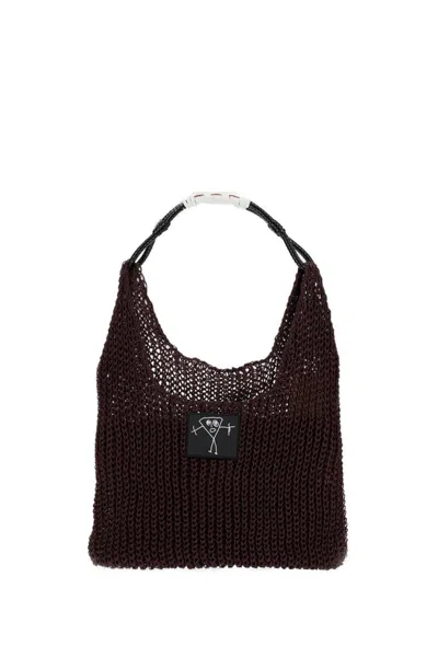 Plan C Brown Mesh Shopper Bag