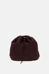 Plan C Bordeaux Round Bag With Drawstring Closure In Red