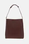 Plan C Bordeaux Leather Shopper Bag With Adjustable Handle In Burgundy