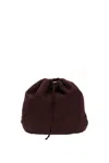 Plan C Burgundy Nylon Bucket Bag With Drawstring Closure And Internal Pocket In Burgundy