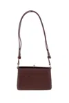 Plan C Burgundy Smooth Grain Calfskin Mini Shoulder Bag In White