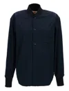 Plan C Button Cotton Shirt In Blue