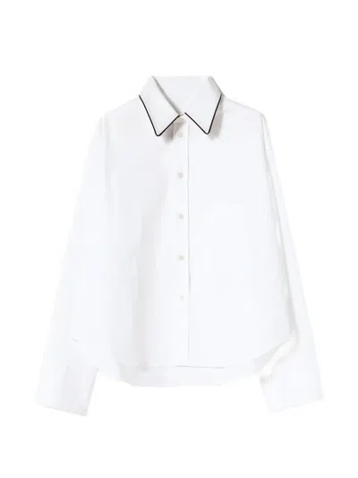 Plan C Buttoned Collar Shirt In White