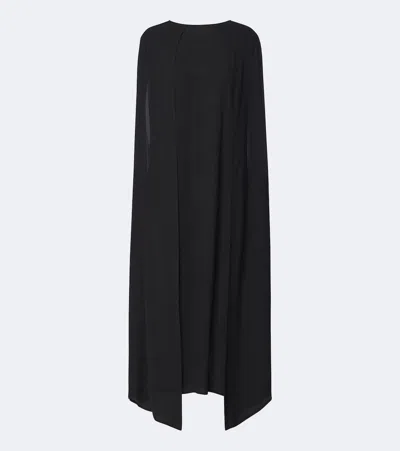 Plan C Caped Midi Dress In Black