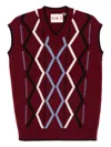 Plan C Cashmere-blend Vest In Burgundy
