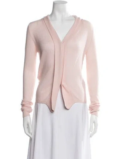 Pre-owned Plan C Cashmere V-neck Sweater W/ Tags In Pink