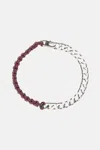 Plan C Chain Necklace With Crimson Red Cord In Metallic
