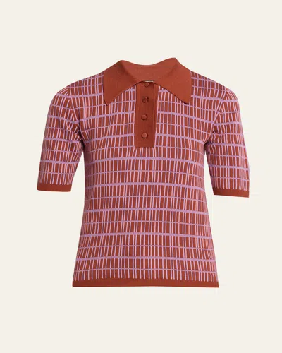 Plan C Check Short-sleeve Polo Shirt In Multi