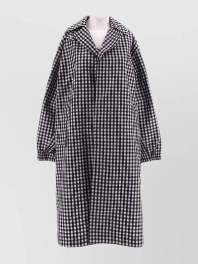 Plan C Checkered Pattern Coat Buttoned Cuffs In Black