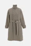 Plan C Check-pattern Double-breasted Coat In Gray