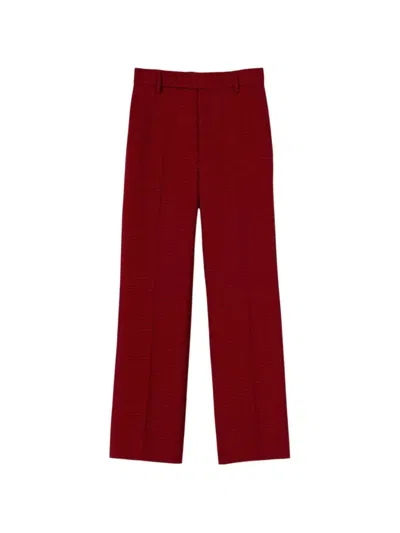 Plan C Check-pattern Pressed-crease Trousers In Red