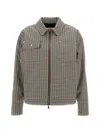 CHECK-PATTERN ZIP-UP JACKET