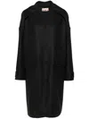 Plan C Felted Coat In Men Melange Nero