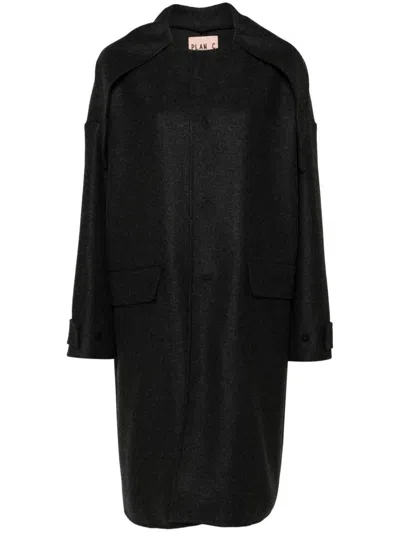Plan C Coat In Men Melange Nero