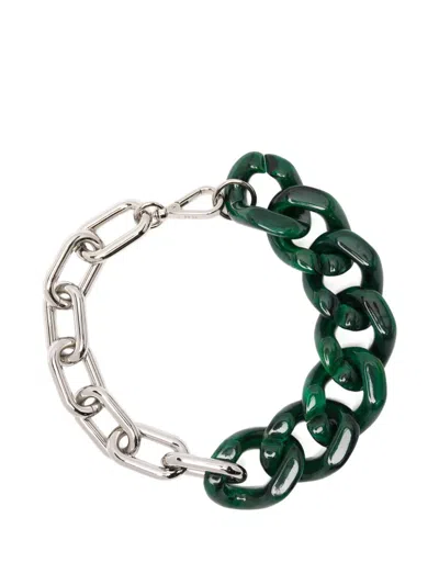 Plan C Collana Chunky-chain-link Necklace In Green