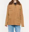 Plan C Shearling-collar Pocket Jacket In Orange