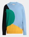 Plan C Colorblock Cashmere Knit Sweater In Black Multicolr Insert