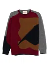 Plan C Colour-block Sweater In Multi