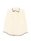 Plan C Contrast-trim Flap-pocket Shirt In Neutral