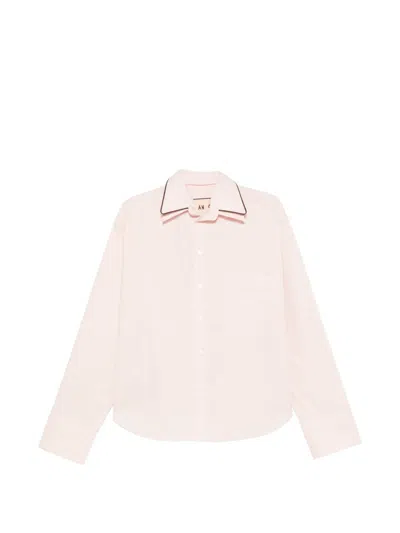 Plan C Contrast-trimmed Chest-pocket Shirt In Gray