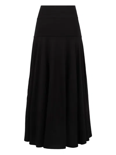 PLAN C COTTON A-LINE MIDI SKIRT