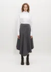 Plan C High-rise Cotton-blend Midi Skirt In Melange Anthracite Men80