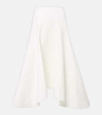 Plan C Cotton-blend Midi Skirt In White