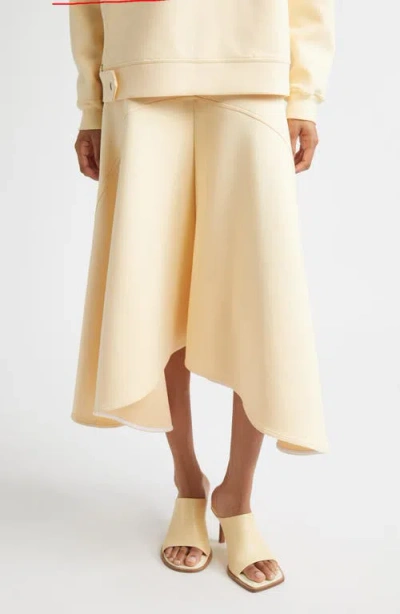 Plan C Cotton Blend Scuba Knit Skirt In Brown