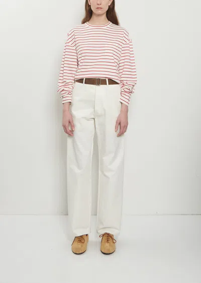 Plan C Cotton Drill Trousers In White