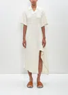 Plan C Cotton Knit Collar Dress In Butter