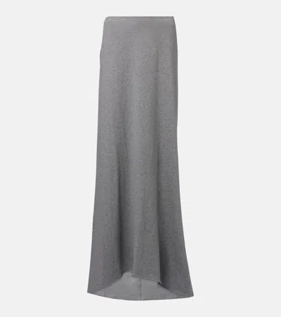 Plan C Cotton Maxi Skirt In Grey