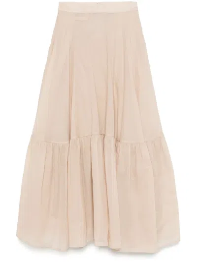 Plan C Cotton Organza Maxi Dress In 褐色