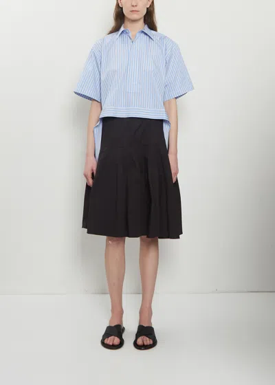 Plan C Cotton Popeline Skirt In Black