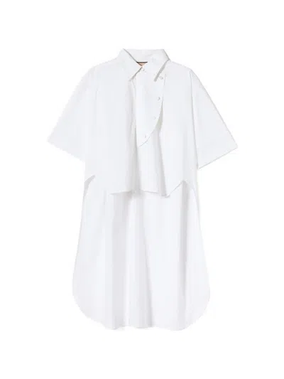 Plan C Cotton Poplin Shirt In White