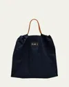 Plan C Logo-patch Rope-handle Tote Bag In Blue