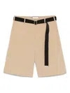 Plan C Cotton Shorts In Neutrals