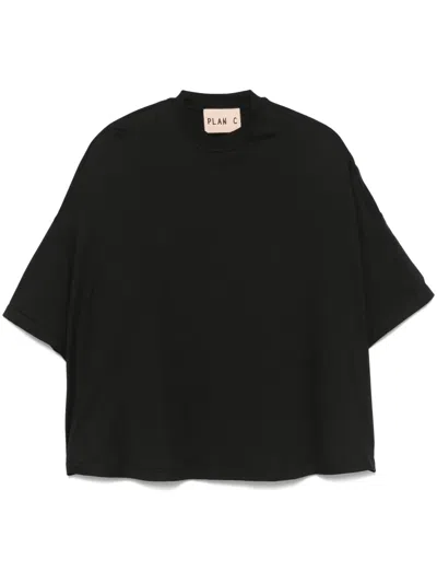 Plan C Cotton T-shirt In ブラック
