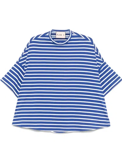 Plan C Cotton T-shirt In Blue