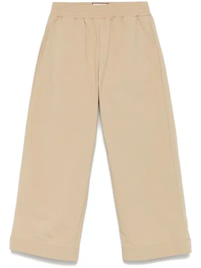 Plan C Cotton Trousers In Nude