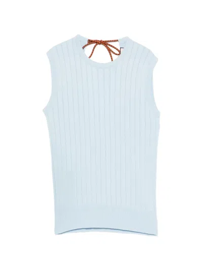 Plan C Coulisse Ribbed Sweater In Brown