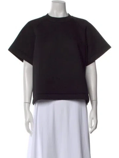 Pre-owned Plan C Crew Neck Short Sleeve Top In Black