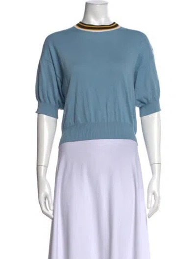 Pre-owned Plan C Crew Neck Short Sleeve Top In Blue