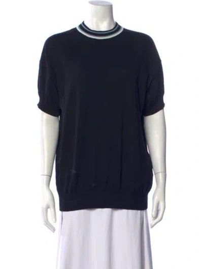 Pre-owned Plan C Crew Neck Short Sleeve Top In Blue