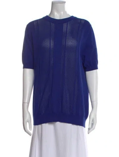 Pre-owned Plan C Crew Neck Short Sleeve Top W/ Tags In Blue
