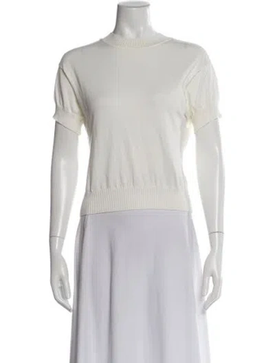 Pre-owned Plan C Crew Neck Short Sleeve Top In White