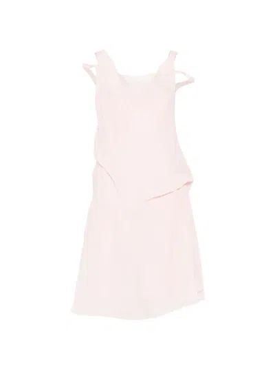 Plan C Crincled Midi Dress In Pink
