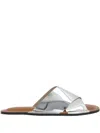 Plan C Crossover-strap Sandals In Silber