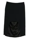 Plan C Cut-out Midi Skirt In Black